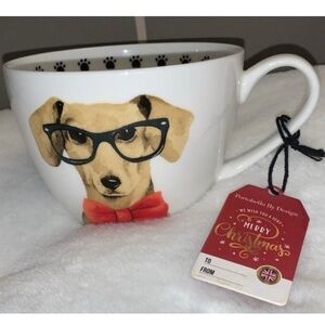 🍭 Dapper Dachshund Doxie Mug Merry Christmas Bone China Portobello England NWT